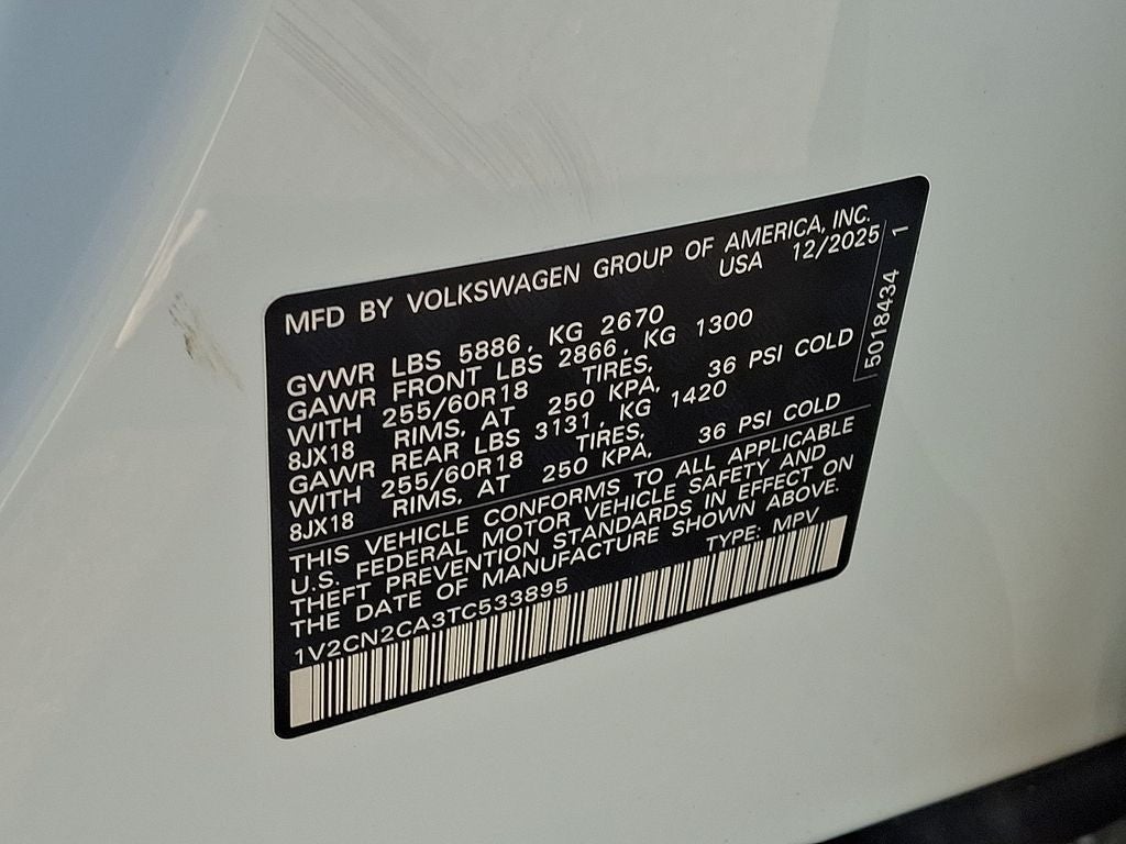 2026 Volkswagen Atlas 2.0T Peak Edition