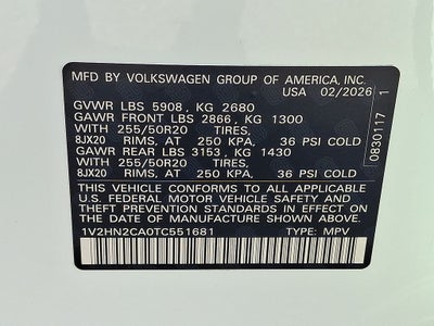 2026 Volkswagen Atlas 2.0T SE w/Technology