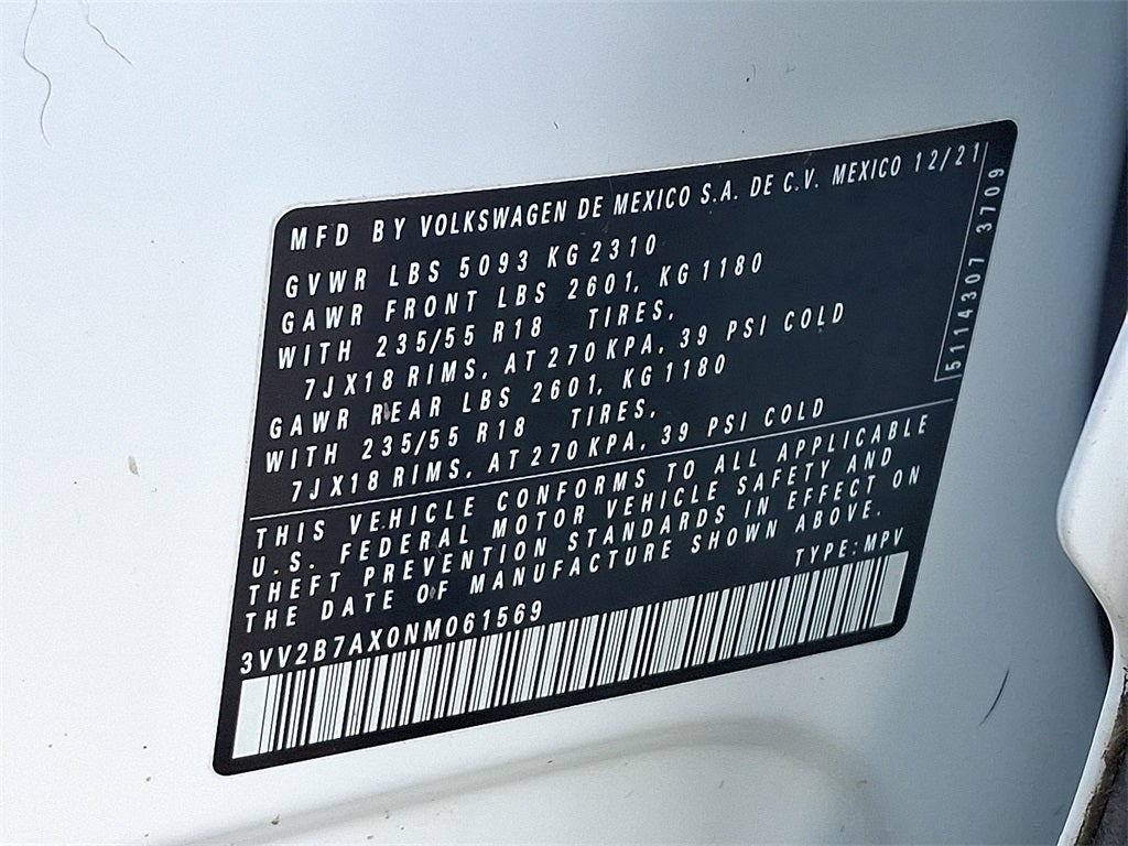 2022 Volkswagen Tiguan 2.0T SE