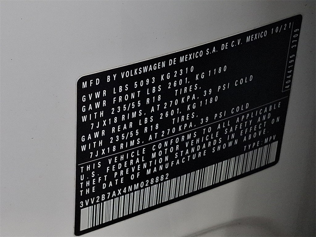 2022 Volkswagen Tiguan 2.0T SE