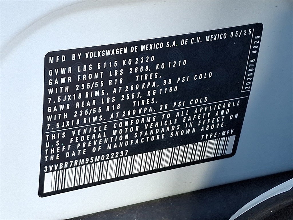 2025 Volkswagen Tiguan 2.0T S