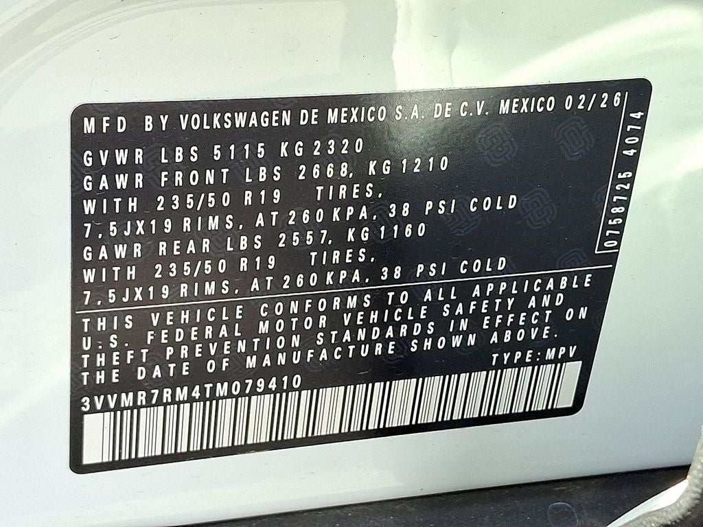 2026 Volkswagen Tiguan 2.0T SE