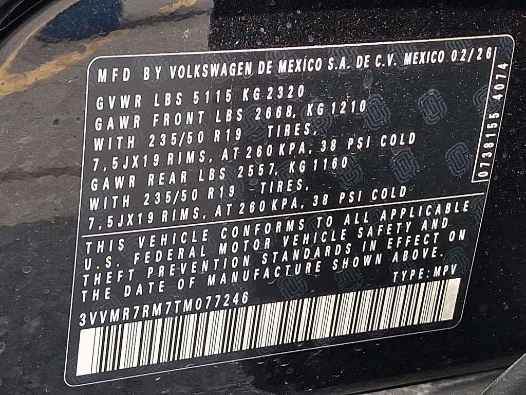 2026 Volkswagen Tiguan 2.0T SE
