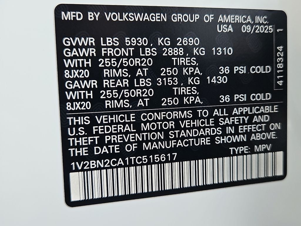 2026 Volkswagen Atlas 2.0T SEL