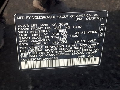 2026 Volkswagen Atlas 2.0T SEL