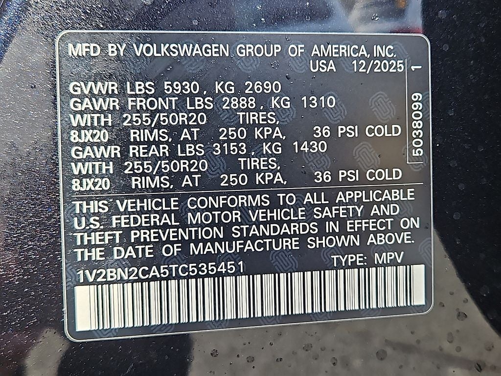 2026 Volkswagen Atlas 2.0T SEL