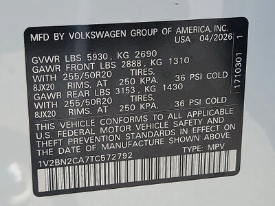 2026 Volkswagen Atlas 2.0T SEL