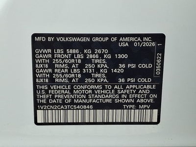 2026 Volkswagen Atlas 2.0T Peak Edition