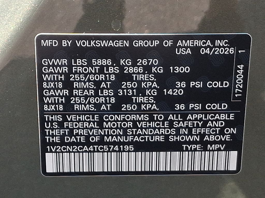 2026 Volkswagen Atlas 2.0T Peak Edition