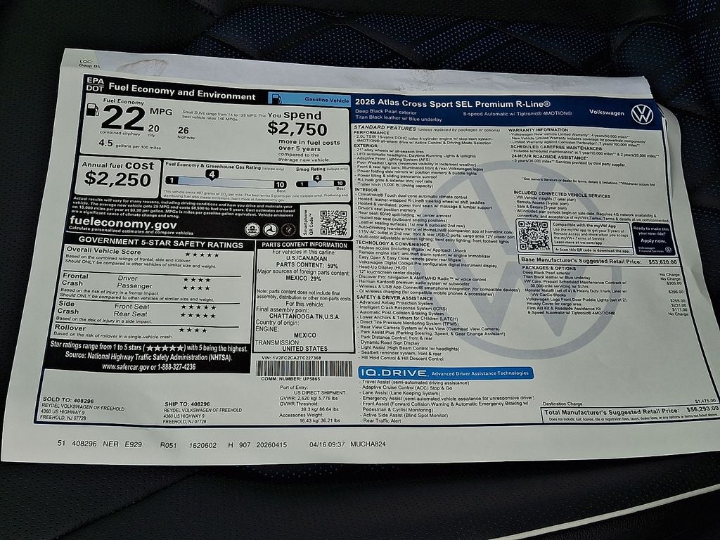 2026 Volkswagen Atlas Cross Sport 2.0T SEL Premium R-Line