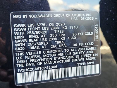 2026 Volkswagen Atlas Cross Sport 2.0T SE w/Technology