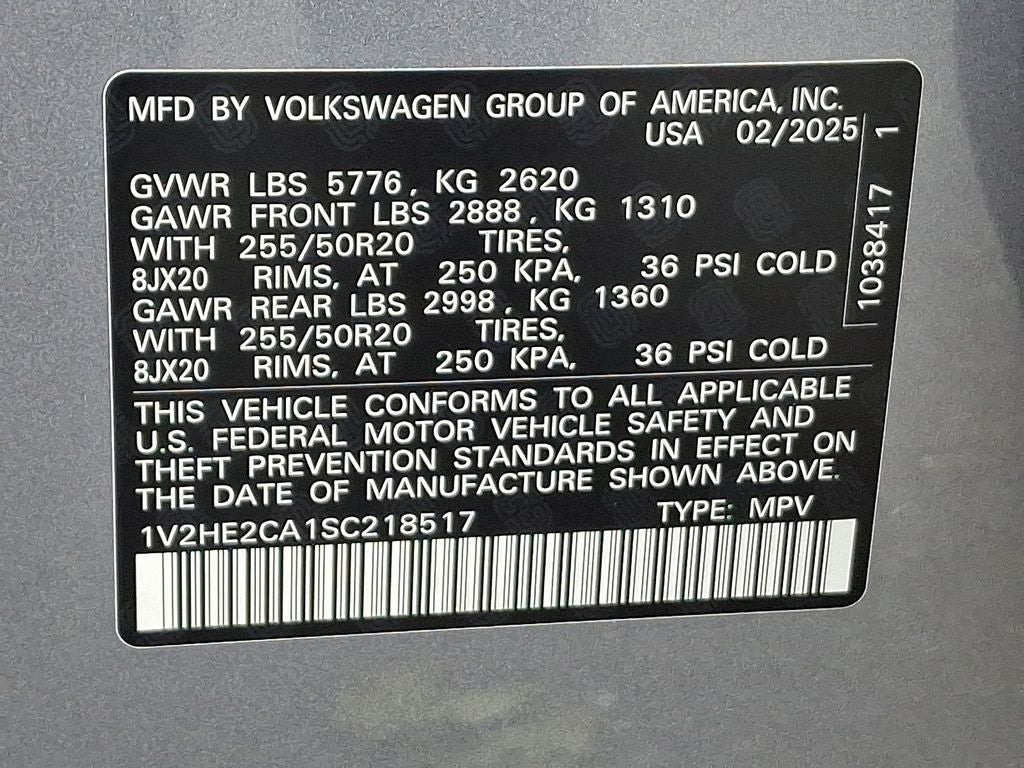 2025 Volkswagen Atlas Cross Sport 2.0T SE w/Technology