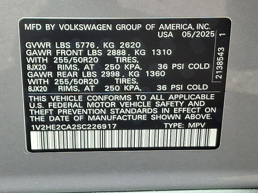 2025 Volkswagen Atlas Cross Sport 2.0T SE w/Technology