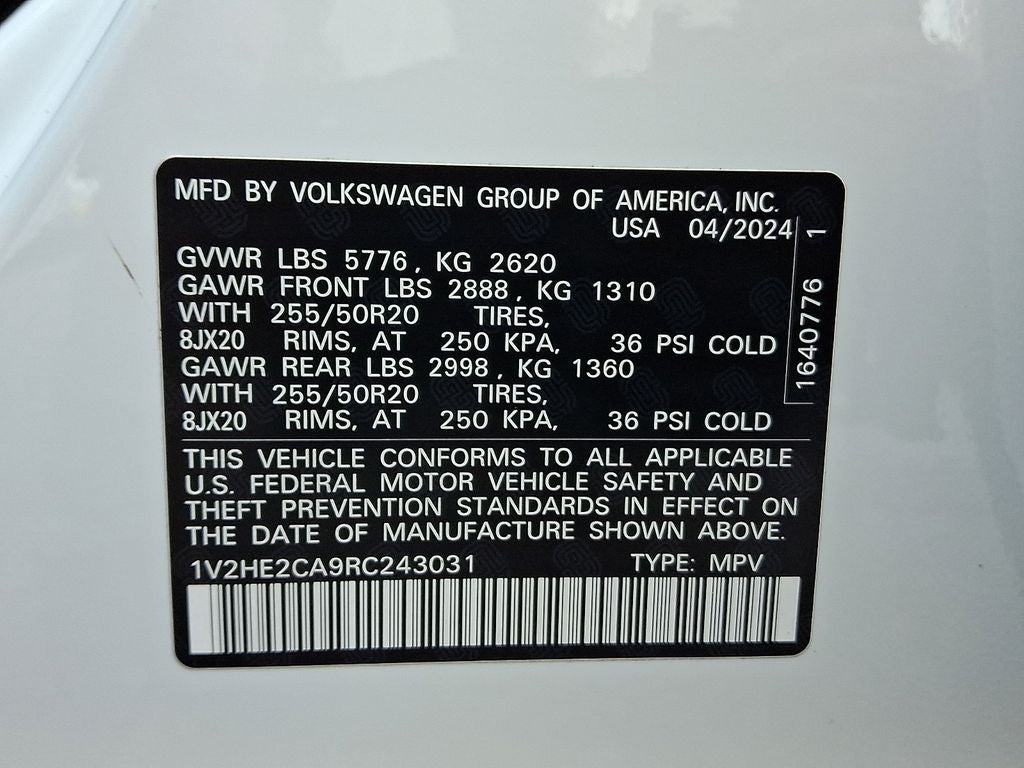 2024 Volkswagen Atlas Cross Sport 2.0T SE w/Technology