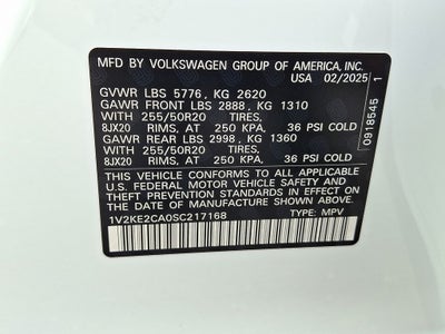 2025 Volkswagen Atlas Cross Sport 2.0T SE w/Technology