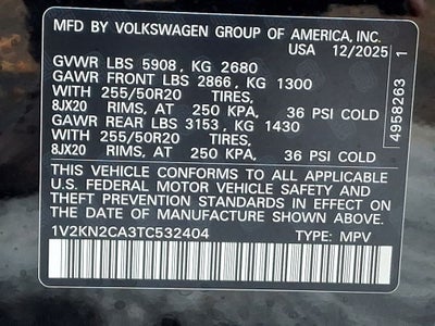 2026 Volkswagen Atlas 2.0T SE w/Technology