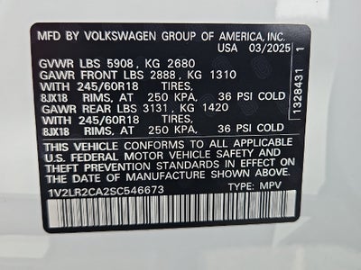2025 Volkswagen Atlas 2.0T SE