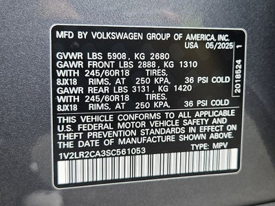 2025 Volkswagen Atlas 2.0T SE