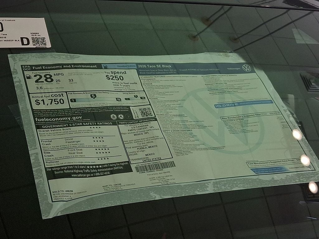 2026 Volkswagen Taos 1.5T SE Black