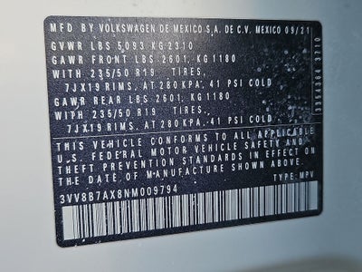 2022 Volkswagen Tiguan 2.0T SE R-Line Black