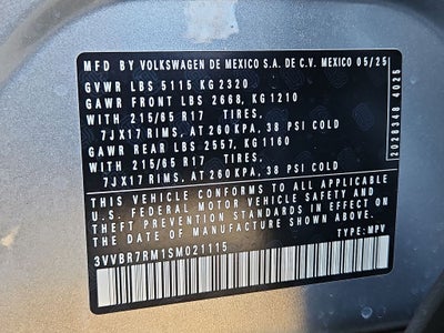 2025 Volkswagen Tiguan 2.0T S