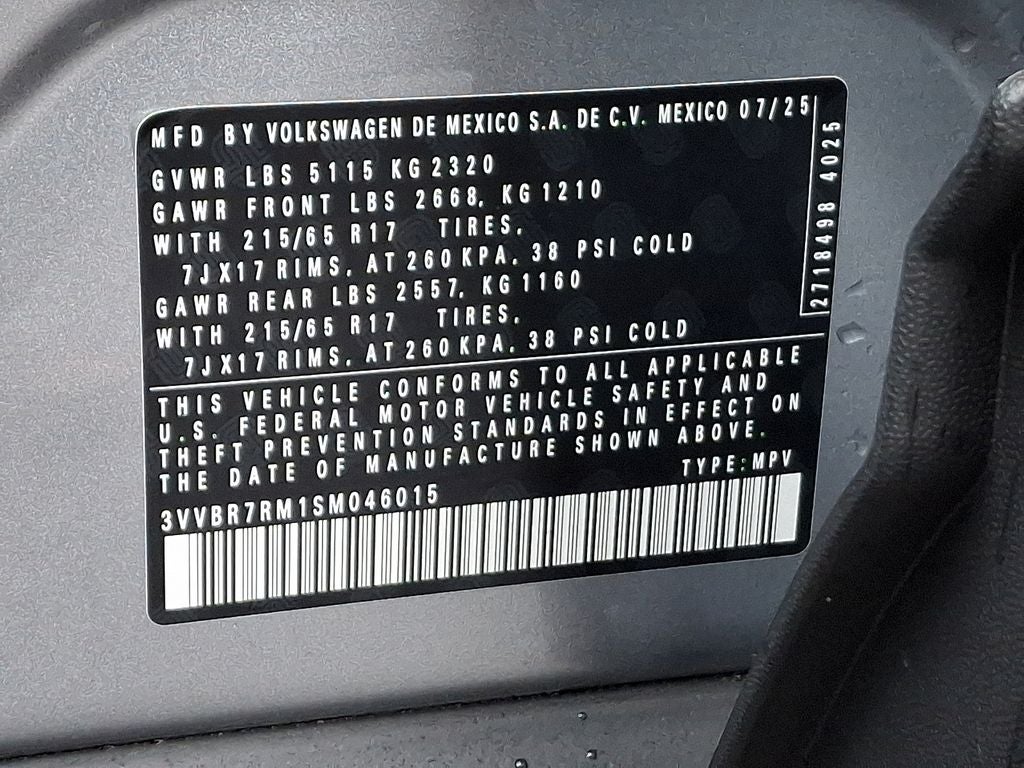 2025 Volkswagen Tiguan 2.0T S