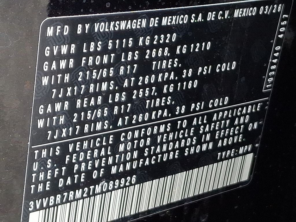 2026 Volkswagen Tiguan 2.0T S