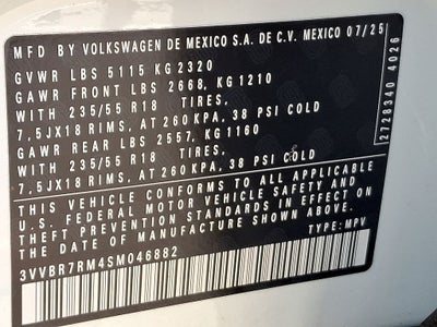 2025 Volkswagen Tiguan 2.0T S