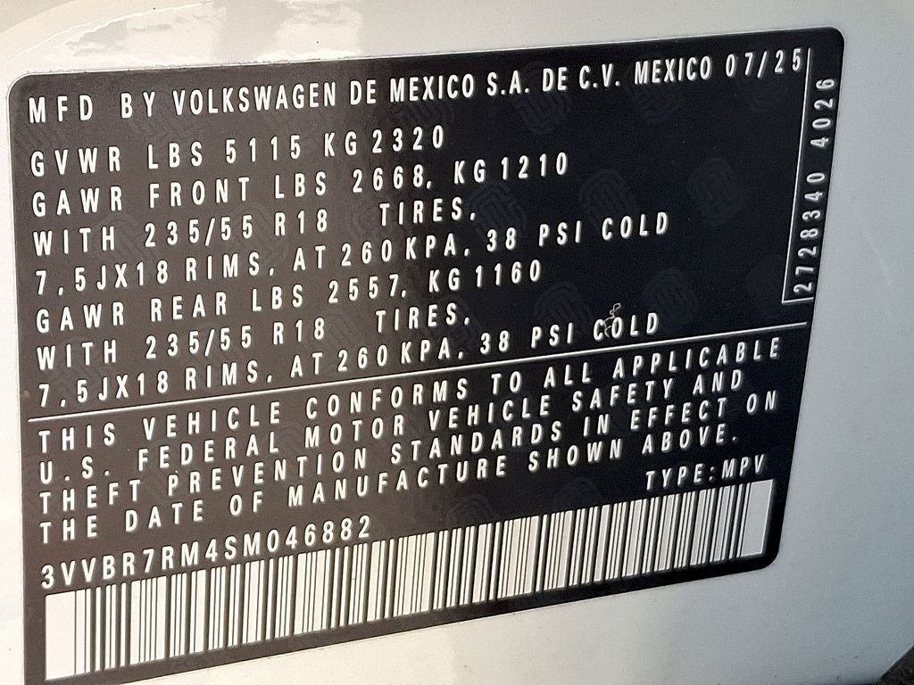 2025 Volkswagen Tiguan 2.0T S