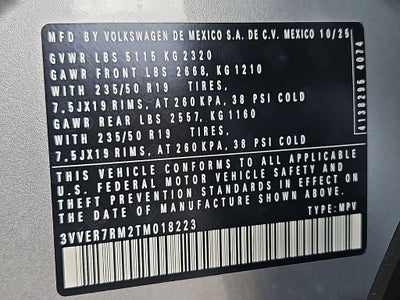 2026 Volkswagen Tiguan 2.0T SE