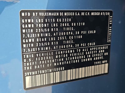 2026 Volkswagen Tiguan 2.0T SE