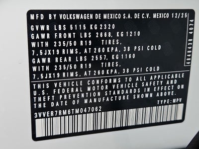 2026 Volkswagen Tiguan 2.0T SE