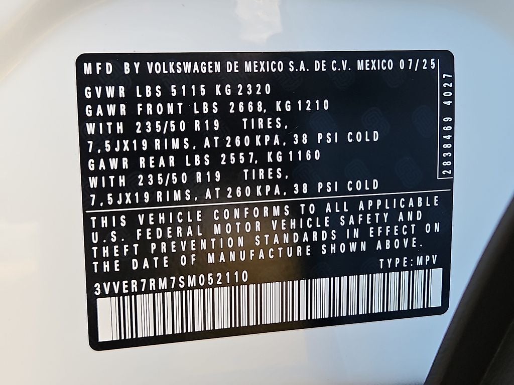 2025 Volkswagen Tiguan 2.0T SE