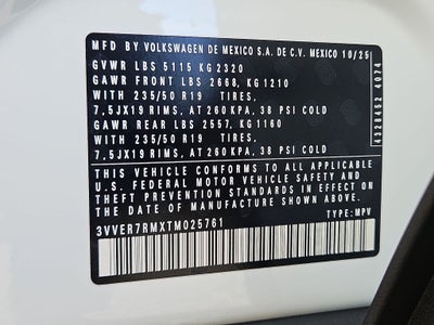 2026 Volkswagen Tiguan 2.0T SE