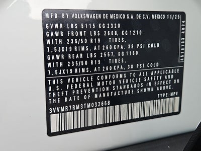 2026 Volkswagen Tiguan 2.0T SE