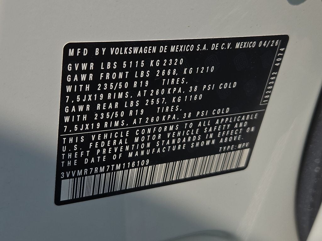 2026 Volkswagen Tiguan 2.0T SE
