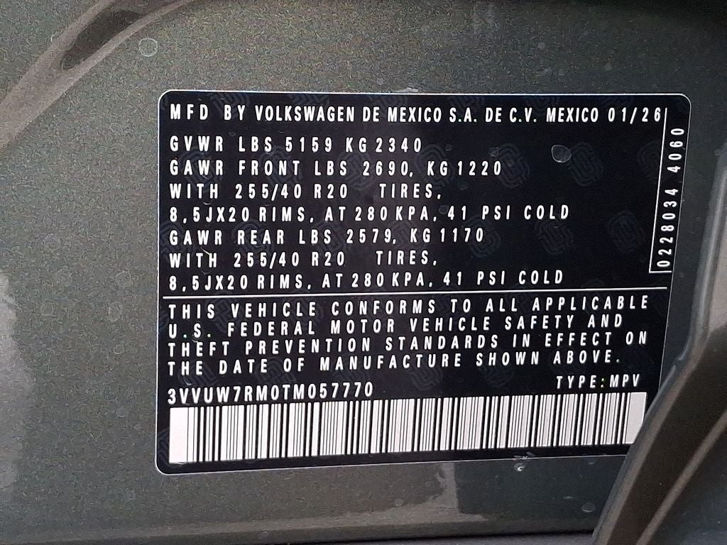 2026 Volkswagen Tiguan 2.0T SEL R-Line Turbo