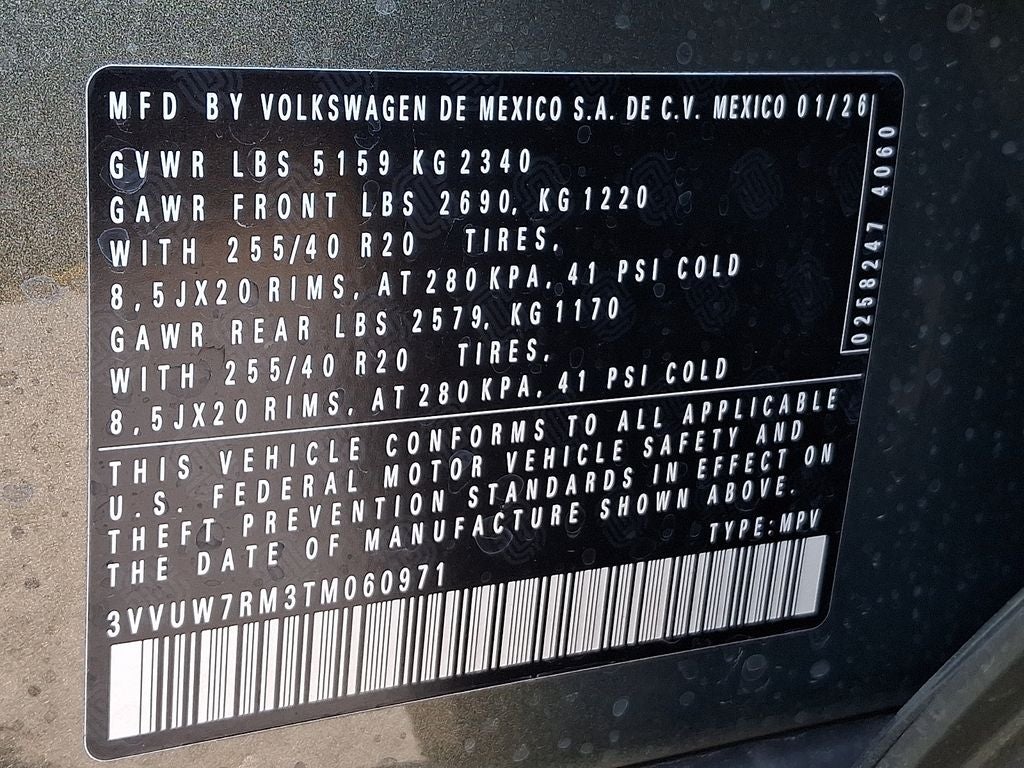 2026 Volkswagen Tiguan 2.0T SEL R-Line Turbo