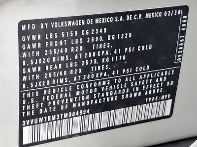 2026 Volkswagen Tiguan 2.0T SEL R-Line Turbo