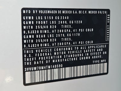 2026 Volkswagen Tiguan 2.0T SEL R-Line Turbo