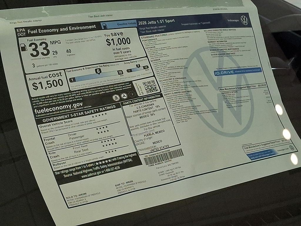 2026 Volkswagen Jetta 1.5T Sport
