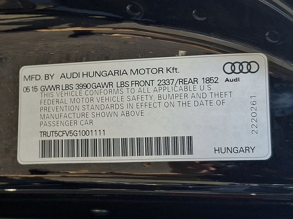 2016 Audi TT 2.0T Roadster quattro
