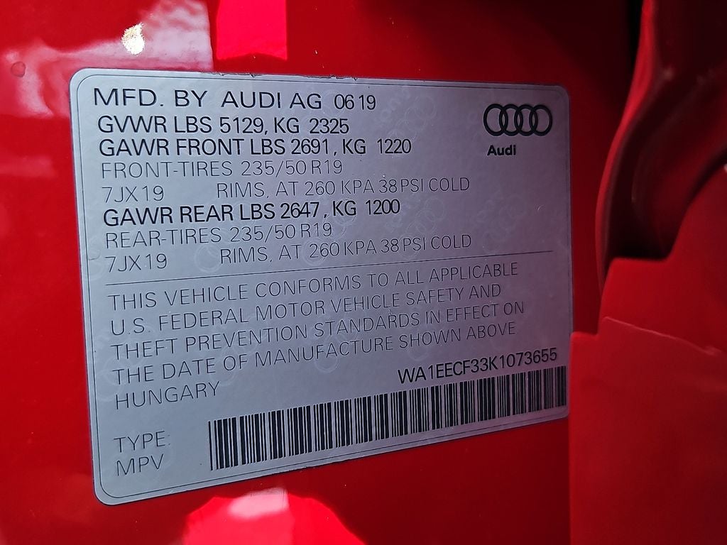 2019 Audi Q3 2.0T Premium Plus S line quattro