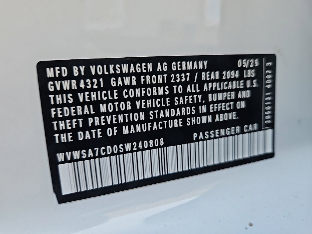 2025 Volkswagen Golf GTI 2.0T SE