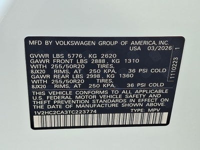 2026 Volkswagen Atlas Cross Sport 2.0T SE w/Technology