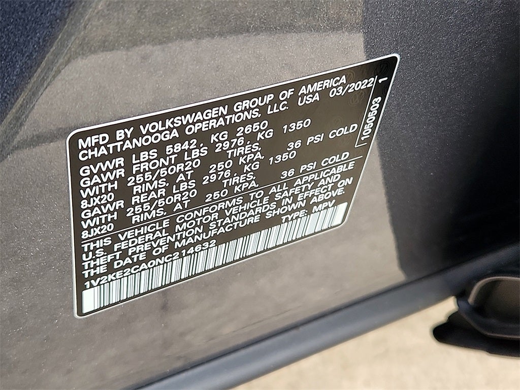 2022 Volkswagen Atlas Cross Sport 3.6L V6 SE w/Technology