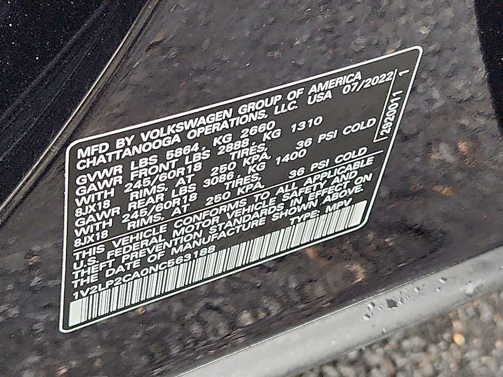 2022 Volkswagen Atlas 2.0T SE