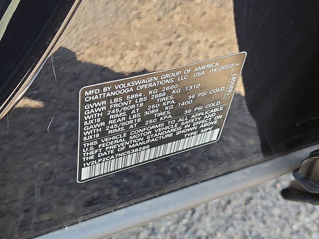 2022 Volkswagen Atlas 2.0T SE