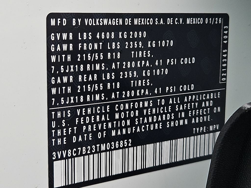 2026 Volkswagen Taos 1.5T S